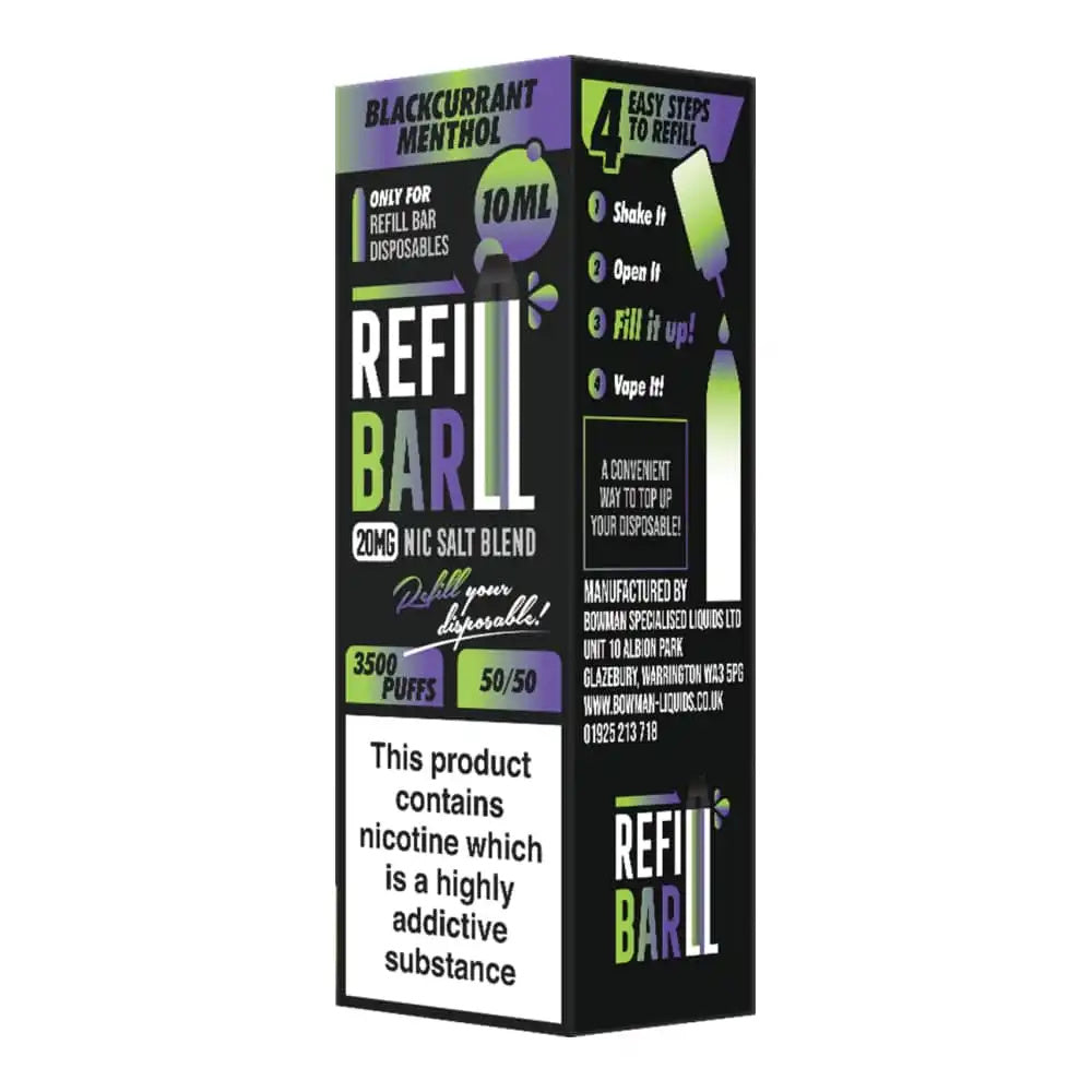 Bowmans Refill Bar 10ml Nic Salts