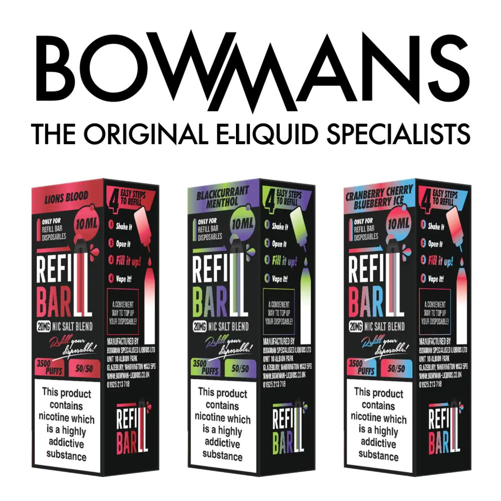 Bowmans Refill Bar 10ml Nic Salts